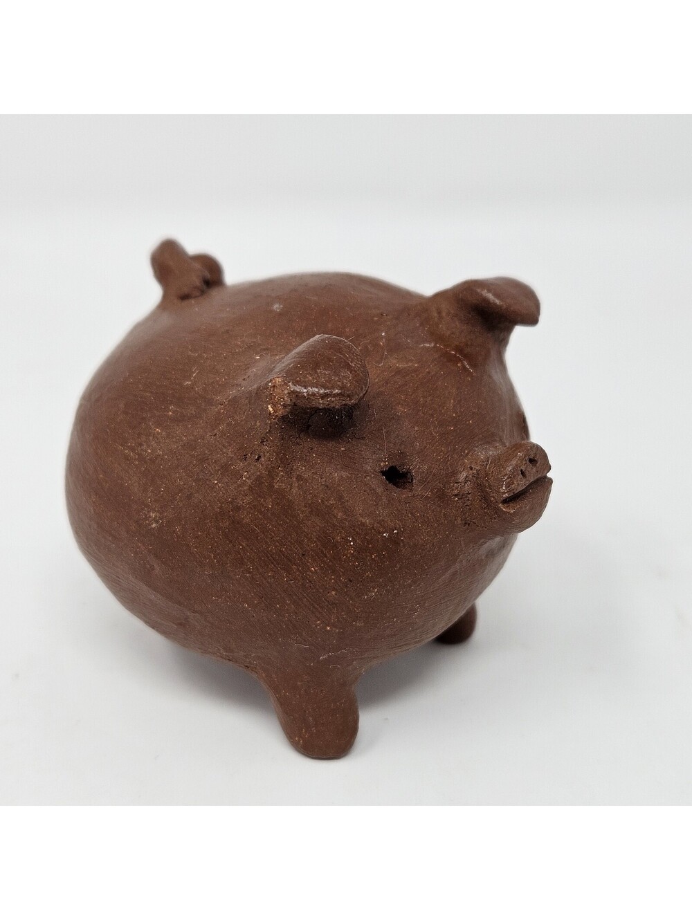 Chilean Chanchito Art Pottery Good Luck Three Legged Pig Figurine 2.5" Handmade
